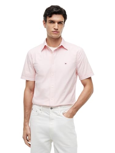 Image of Tommy Hilfiger Men's Short Sleeve Poplin Shirts in Regular Fit, Men's Button Down Shirts