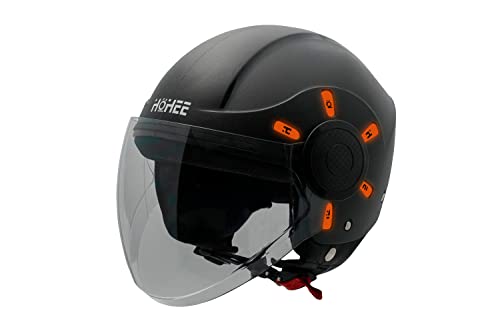 Image of Smart ISI Helmet With BLUE NIGHT GLOW STRIP & ISI Certified Motorbike Helmet (ORANGE Glow Strip)