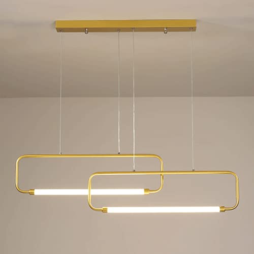 Lampe suspendue ultra-mince en métal doré et diffuseur en acrylique de haute qualité