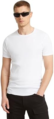 G-STAR Paquete De Dos Camisetas Base para Hombre, Blanco (White D07205-124-110), XL