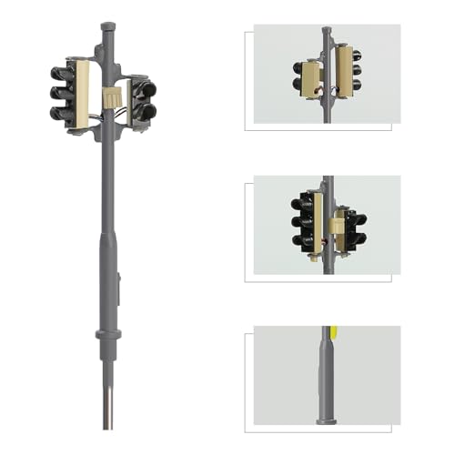 Evemodel 2 Stück Spur N 1:160 Modell Verkehrsampel Fußgängerampel und LEDs Fahrzeug (Links)