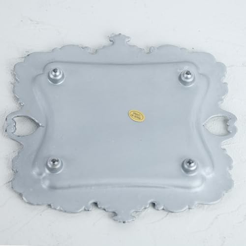 Image of Funly mee 8 x 7 inches Antique Trinket Dish Vintage Jewelry Tray, Ring Holder (Sliver, M)
