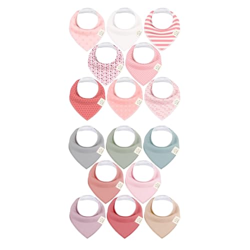 Image of KeaBabies 8-Pack Baby Bandana Bibs for Boys, Girls - Super Absorbent Triangle Baby Bibs for Drooling and Teething Infant, 100% Cotton Extra Soft for Newborn, Infant 0-36 Months