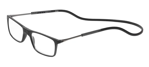 Calabria Unisex SP02 Snap Magnetic Reading Glasses Matte Black | Pull Apart Glasses with Magnetic Bridge | Wrap Around Eyeglasses with Adjustable Temples Eyewear | Magnification 1.50x