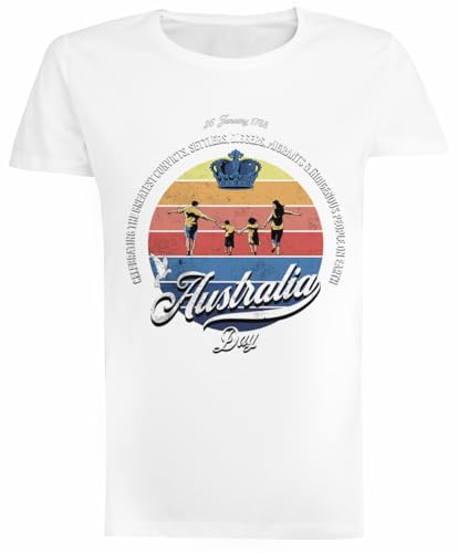 Australia Day Camiseta Blanca De Manga Corta para Mujer
