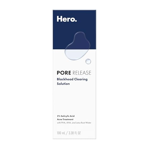 Hero Cosmetics Pore Release Blackhead Clearing Solution, Exfoliating 2% Salicylic Acid Toner Featuring AHA, BHA, and PHA, Blackhead Remover Toner, 100 ml