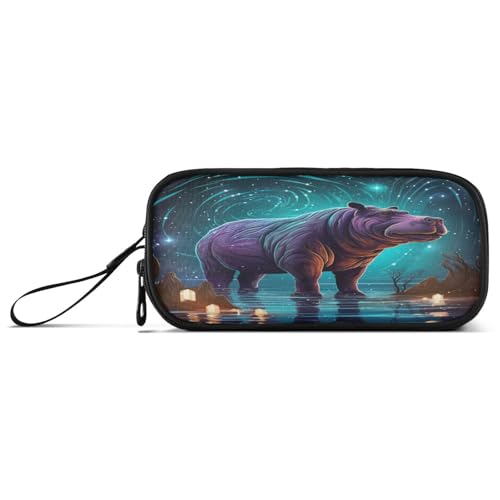 Ippopotamo Chiaro Astuccio per Matite per Penne Studenti per Scuola Ragazze Della fantasia viola