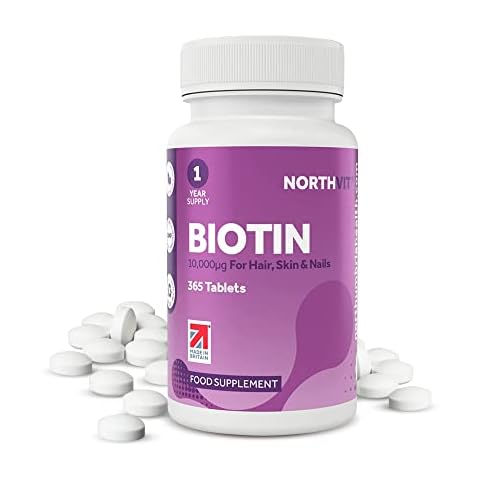 Northumbria Health NORTHVIT Biotin Tablets for Hair, Nail and Skin Care, Vegan Hair Skin and Nails Vitamins for Women and Men, High-Strength 10,000mgc per Serving, 1-Year Supply, 365 Micro Tablets Cover