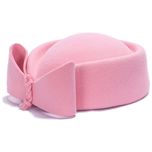 Lawliet Ladies Teardrop Fancy Wool Fascinator Cocktail Pillbox Hat Formal Racing A253 (Pink)