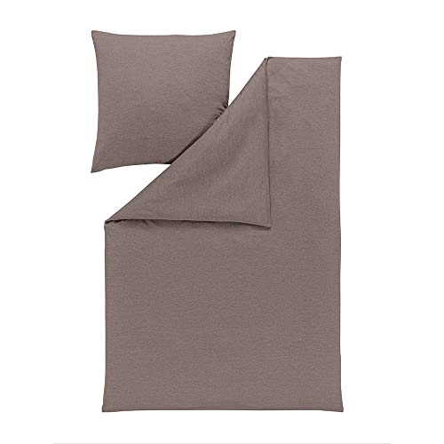 ESTELLA Bettwäsche Takoma | Taupe | 135x200 cm + 80x80 cm | bügelfreie Qualität | pflegeleicht & trocknerfest | ideale Vier-Jahreszeiten-Garnitur | 100% Baumwolle