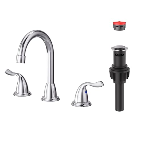 ARCORA Bathroom Sink Faucet 3 Hole, 8 Inch Widespread Bathroom Faucet, Chrome Bathroom Faucet with Pop Up Drain and Supply Lines 8" Widespread Chrome