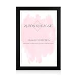 Alison Kingsgate Modern A1 Black Picture Frame - Engineered Wood Photo Frame with a Shatterproof Perspex Front - Ideal for Posters and Certificates - Suitable for Wall Mounting or Tabletop Display