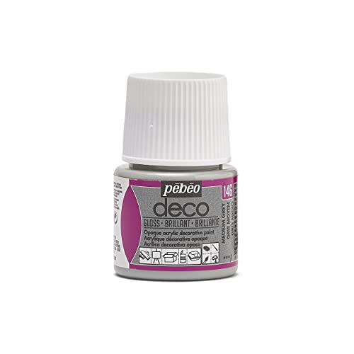 Pébéo Deco Peinture 45 ml Brillant Gris Moyen 092146