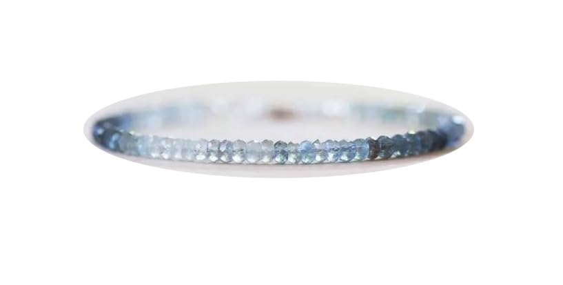 Bracelet moss aquamarine argent 925 perles fines facettées 3mm femme