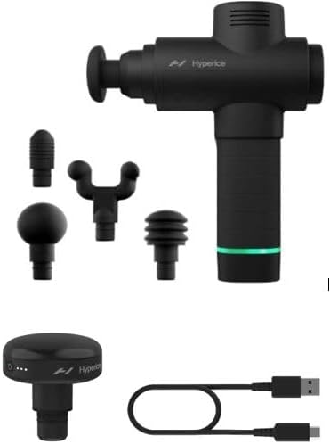 Hyperice Hypervolt - Pistola de masaje de percusión de mano negra de 2 pulgadas, accesorio de cabeza calentada compatible con todos los modelos