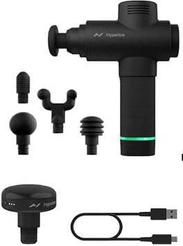 Hyperice Hypervolt 2 in Black Handheld Percussion Massage Gun Heated Head Attachment Compatible with All Hypervolt Models