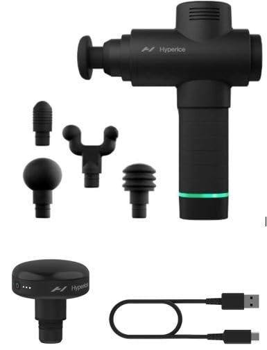Image of Hyperice Hypervolt 2 in Black Handheld Percussion Massage Gun Heated Head Attachment Compatible with All Hypervolt Models