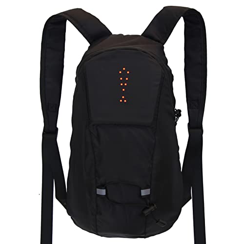 Qurygin Zaino da bicicletta LED - 15L Zaino riflettente con indicatore di direzione, zaino riflettente nero, zaino da bicicletta ricaricabile tramite USB per il jogging notturno