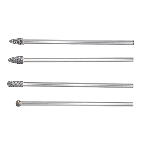 Set de 4 fresas extendidas de carburo para pulir y cortar miniatura 6