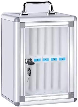 Portable Phone Locker Cabinet with Lock - 24 Slot Aluminum Alloy Security Storage for Mobile Devices in Offices & Schools - Durable, Compact, and Space-Saving Solution