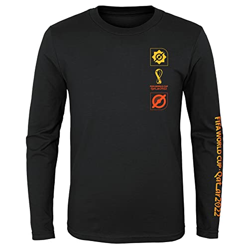 Outerstuff Mens FIFA World Cup East to West Long Sleeve Tee, Black, Small