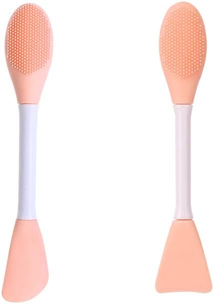 2 piezas de silicona de doble uso para limpieza facial y máscara de masaje cepillo de bricolaje tipo frotis de película de barro herramienta de
