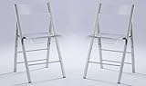 ISL Furnishings Pack of 2- Kasper Flex Luxury Modern Folding Chairs Indoor Outdoor Acrylic Lucite...