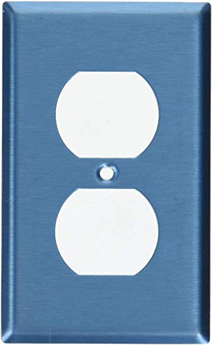 Leviton 84003 1-Gang Duplex Device Receptacle Wallplate, Standard Size, Device Mount, Stainless Steel #TOP1
