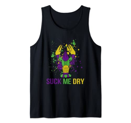 Mardi Gras - Disfraz divertido de Suck-Me Dry Crawfish Carnival Party Camiseta sin Mangas