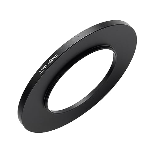 Image of 52mm to 82mm Step-up Adapter Rings Filter Adapter Black Metal Step Down Filter Ring Adapter Compatible with All Brand UV CPL ND Camera Lens Filter Stepping Rings (52mm-82mm)