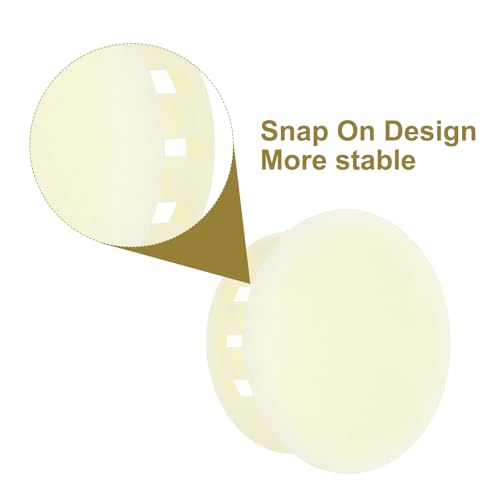 Image of MECCANIXITY 64PCS 25mm(31 /32 inch) Cream White Plastic Hole Plugs, Flush Type Panel Hole Plugs Insert End Caps for Locking Hole Tubes Furniture Cabinet