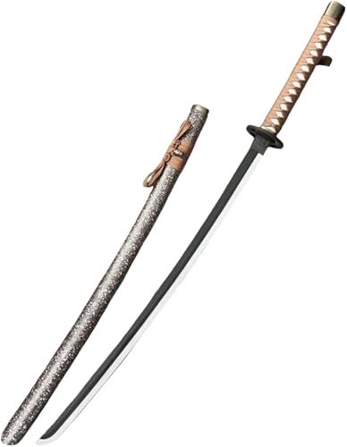 Jireko 木刀 竹刀 素振り用 居合刀 模造刀 居合道 木剣 剣道 竹製 鞘付き 全長100cm 軽量0.5kg 耐久性 未開刃 初心者向け 日本刀模様 伝統工法 個人コレクション コスプレ小道具 置物 贈り物 (E)
