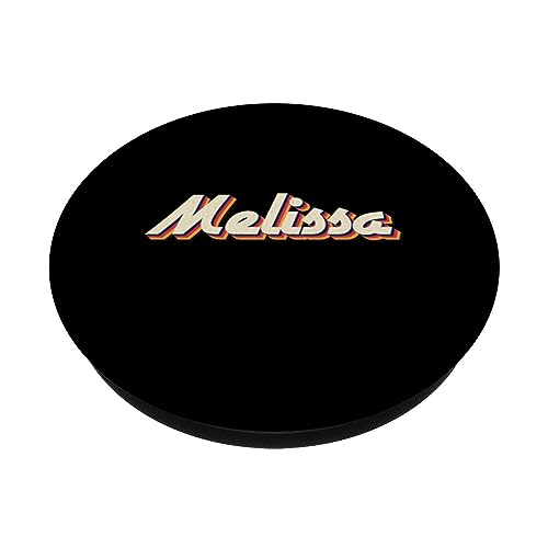 Melissa Gifts Idea Retro First Name Vintage Melissa PopSockets Swappable PopGrip, Black - Image 2