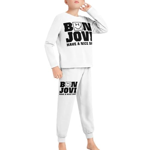 [QIGEHB] Bon Jovi �{���E�W�����B �p�W���} �L�b�Y ���� �㉺�Z�b�g ���[���E�F�A �q���� �j�̎q ���̎q �Q���� ������ �Q�Ԓ� �i�C�g�E�F�A �g�b�v�X �p���c 100CM