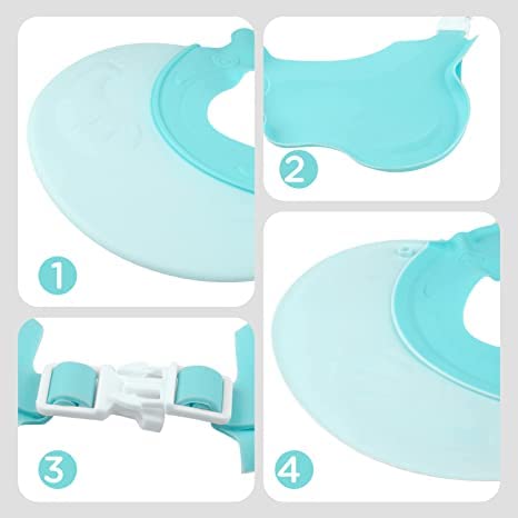 Miniatura 3 de Gorro de ducha para bebé visera de baño ajustable de silicona para niños evita el agua en los ojos orejas y nariz