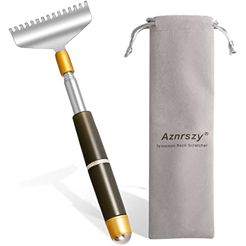 Large Back Scratcher Extendable for Women Men Adults, Wider Claw/ Anti-Slip Handle/ Roller Ball, Azymi Portable Sturdy Hand Head Body Scratcher Massager Cover