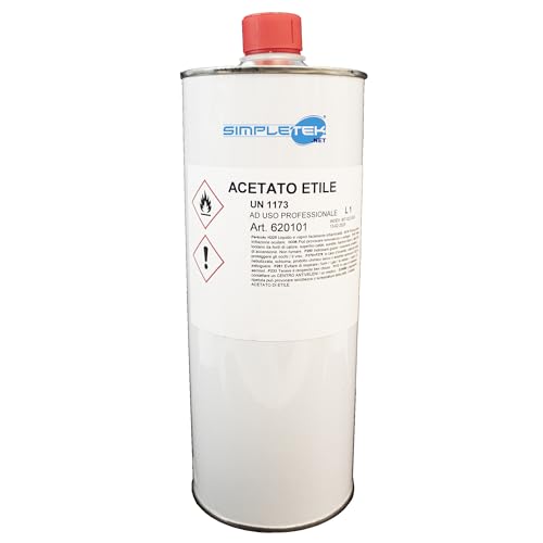 SIMPLETEK - Acetato di Etile 1L per Resine Sintetiche Acriliche Polistirene Restauro
