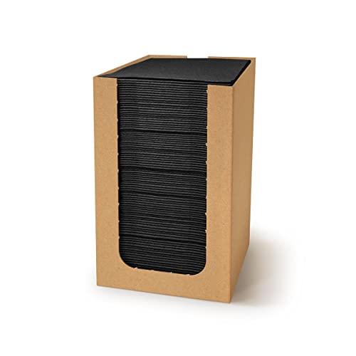 PAW - Servilletas de Cóctel Airlaid (20 x 20 cm) I 100 piezas I Lisas I Tipo tela I Elegante Decoración de Mesa I HoReCa I Para Ocasiones como Bodas, Fiestas, Navidad I Color: Black