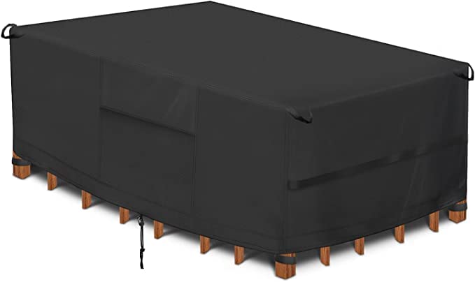 Eyein Funda para Mesa Jardín Exterior Impermeable, 420D Oxford Funda Protectora Muebles Jardín Terraza Resistente al Viento Nieve Sol, Cubierta Mesa Jardín Exterior Anti-UV(200x160x70 cm)