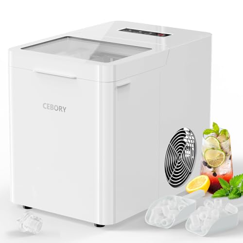 Ice Makers, Portable Countertop Ice Maker with Self-Cleaning, 36Lbs/24Hrs, 9Pcs/6Mins, One-Click Operation, 2 Ice Scoop and Basket, Ice Maker Machine for Home/Kitchen/Camping, Black