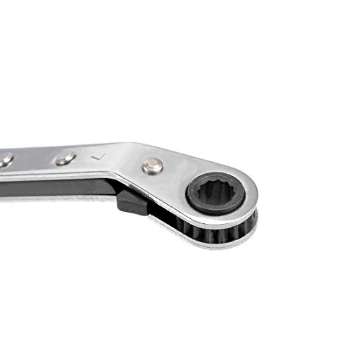 Clé à cliquet réversible double œil uxcell en Cr-V durable - 5