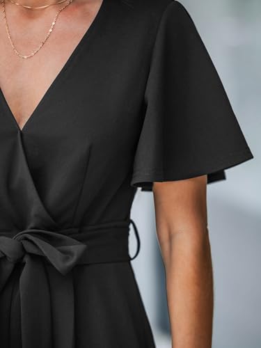 Mono de mujer CUPSHE negro premium con diseño cruzado elegante y sofisticado 6