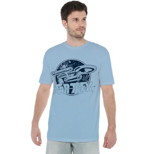 T-Shirt Star Trek Enterprise vintage bleu clair unisexe en coton doux pour fan