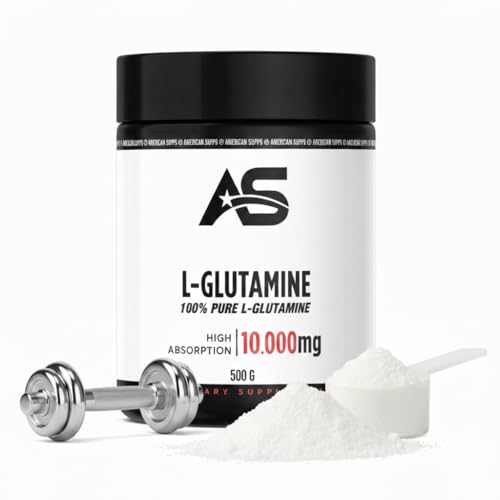American Supps® PREMIUM Glutamin Pulver [500g] - 100% Rein & ohne Zusatzstoffe - Geschmacksneutral - 50-Tage-Vorrat