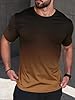 Men's T-Shirt Short Sleeve Gradient Color Crewneck Tee Casual Summer Top (Colour 2,4XL) #1