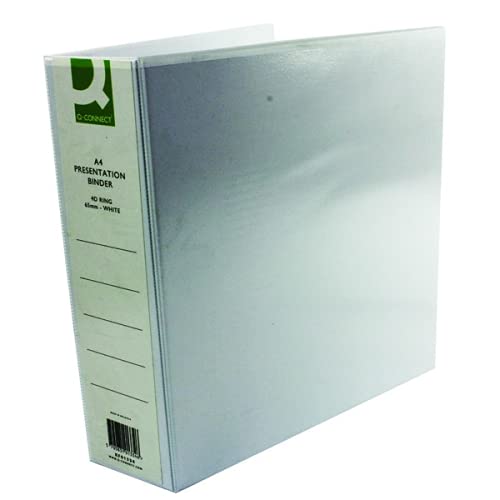 Q-Connect Presentation 65mm 4D Ring Binder A4 White (Pack of 6)+ + FINCHLEY Refill Pen FREEREFILL Pen Free