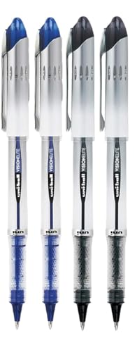 Vision Elite Rollerball Pens, Bold Point (0.8mm), Black/Blue Ink, 4