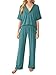 GKBK Womens Two Piece Outfits Pajama Sets 3/4 Dolman Sleeve V Neck Sleepwear Nightwear Loungewear Matching Pjs 2 Piece Lounge Set Lightweight Sweatsuit Fall Fashion Ooutfit Cyan S