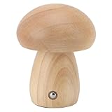 ZJchao Petite Lampe à Champignon en Bois, Lampe de Table Tactile sans Fil de Commande Tactile avec Chargeur Usb Lumière Nocturne pour Chambre de Chambre à Coucher en Bois de Bouleau 9,7 (Couleur du