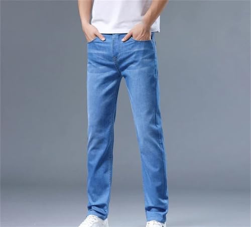 Men's Summer Loose Straight Casual Pants Elastic Waist Versatile Classic Fashion Denim Jeans3